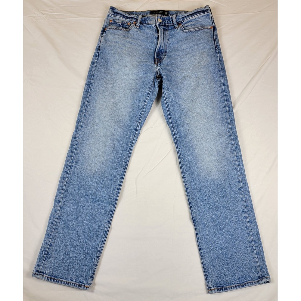Abercrombie & Fitch A&F Vintage Stretch Straight Jeans Light Wash Mens 32x31